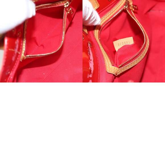 LOUIS VUITTON Monogram Vernis Reade PM Hand Bag Red Rouge M91088 - Picture 13 of 13